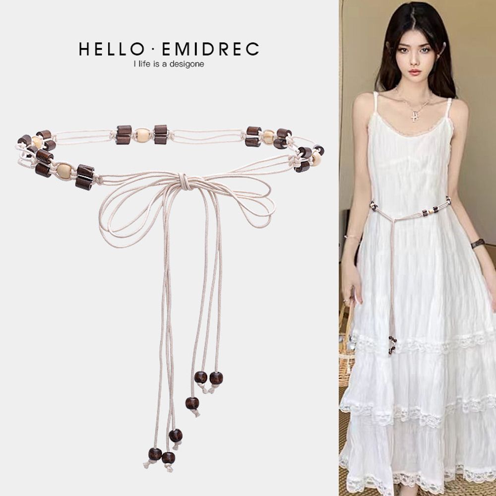 Ethnic Style Dresses - Waist rope tie women;s thin belt