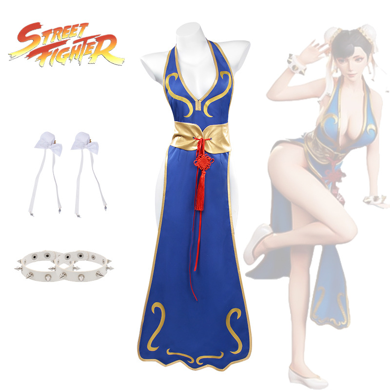 Ethnic Outfit - New Street Fighter Chunli cosplay costume,