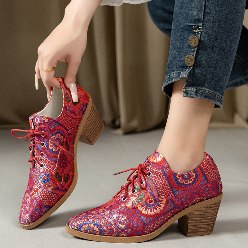 Ethnic Fashion For Ladies - Ethnic Ladies Boots Spring Winter Embroidery