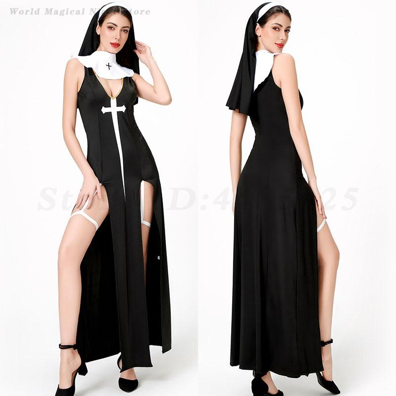 Ethnic Outfit - Women's Sexy Nun Cosplay Costume Halloween