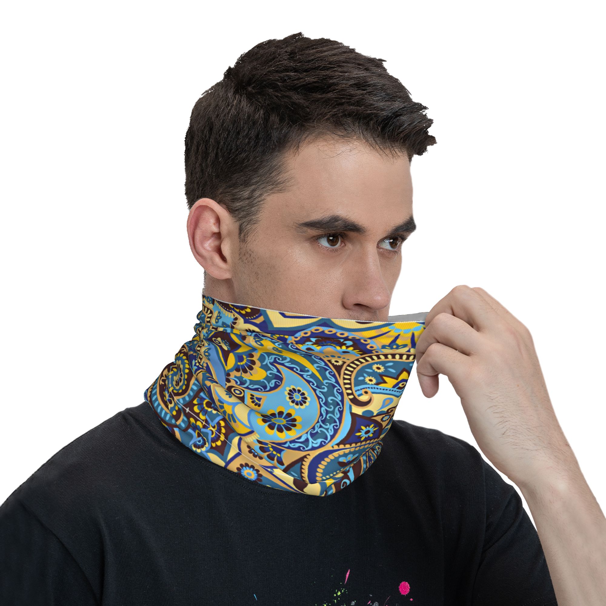 Blue Yellow Ethnic Paisley Flo - Ethnic Fashion For Men ulasan dan harga