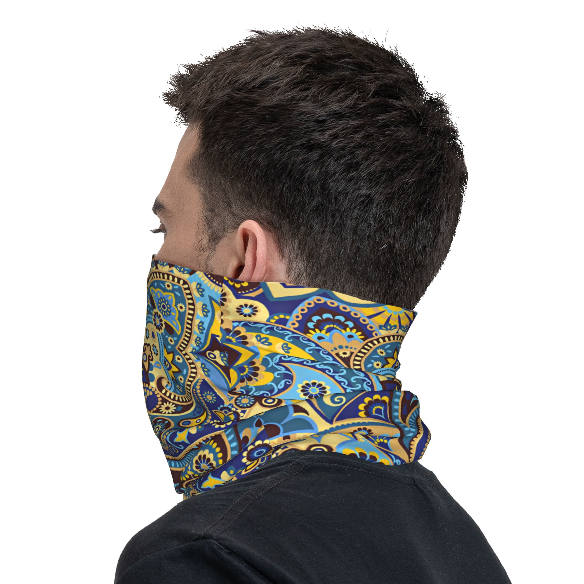 Blue Yellow Ethnic Paisley Flo - Ethnic Fashion For Men ulasan dan harga