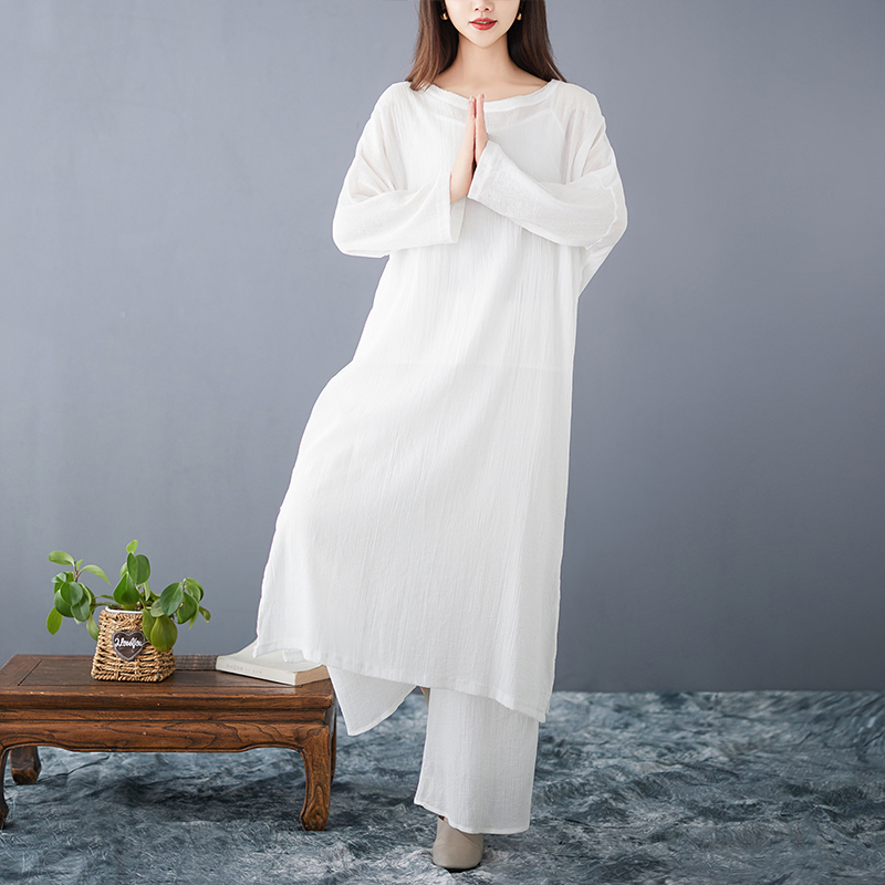 Loose Cotton Linen Dress Women - Ethnic Style Dresses ulasan dan harga