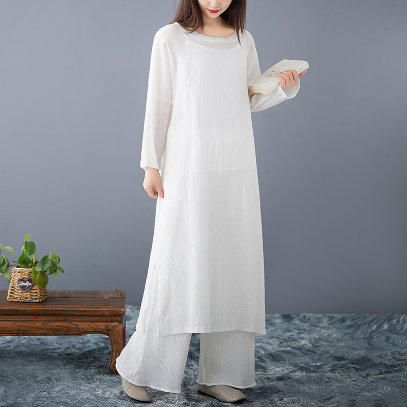 Loose Cotton Linen Dress Women - Ethnic Style Dresses ulasan dan harga