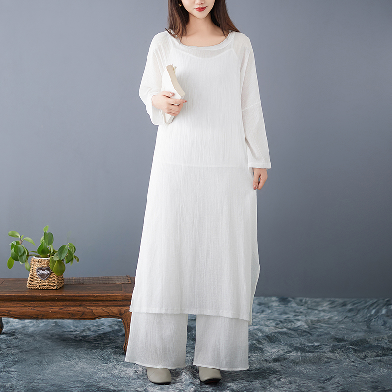 Loose Cotton Linen Dress Women - Ethnic Style Dresses ulasan dan harga