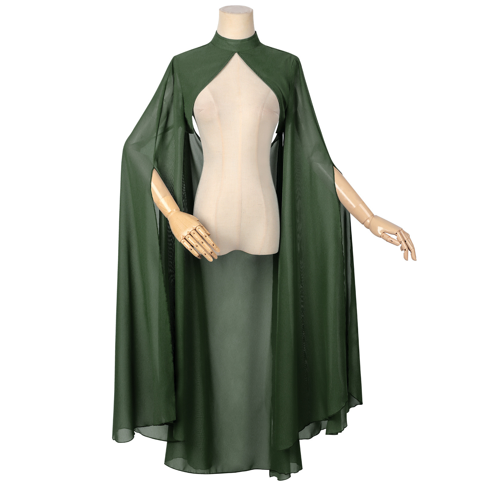 Ladies Green Chiffon Shawl Got - Ethnic Style Dresses ulasan dan harga