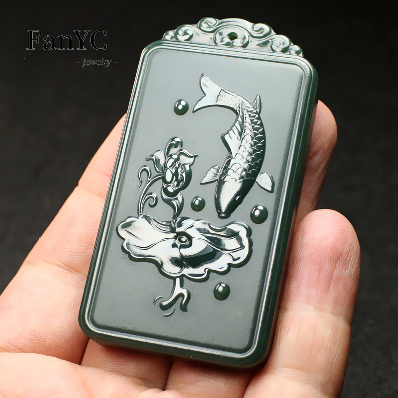 Natural Hetian Jade Qingyu Gua - Ethnic Fashion For Men ulasan dan harga