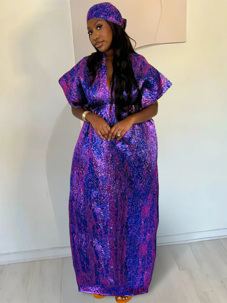 Loose Fit Shiny African Women' - Ethnic Style Dresses ulasan dan harga