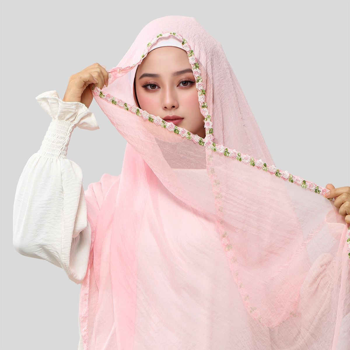 New Rose Embroidery Solid Colo - Ethnic Fashion For Ladies ulasan dan harga