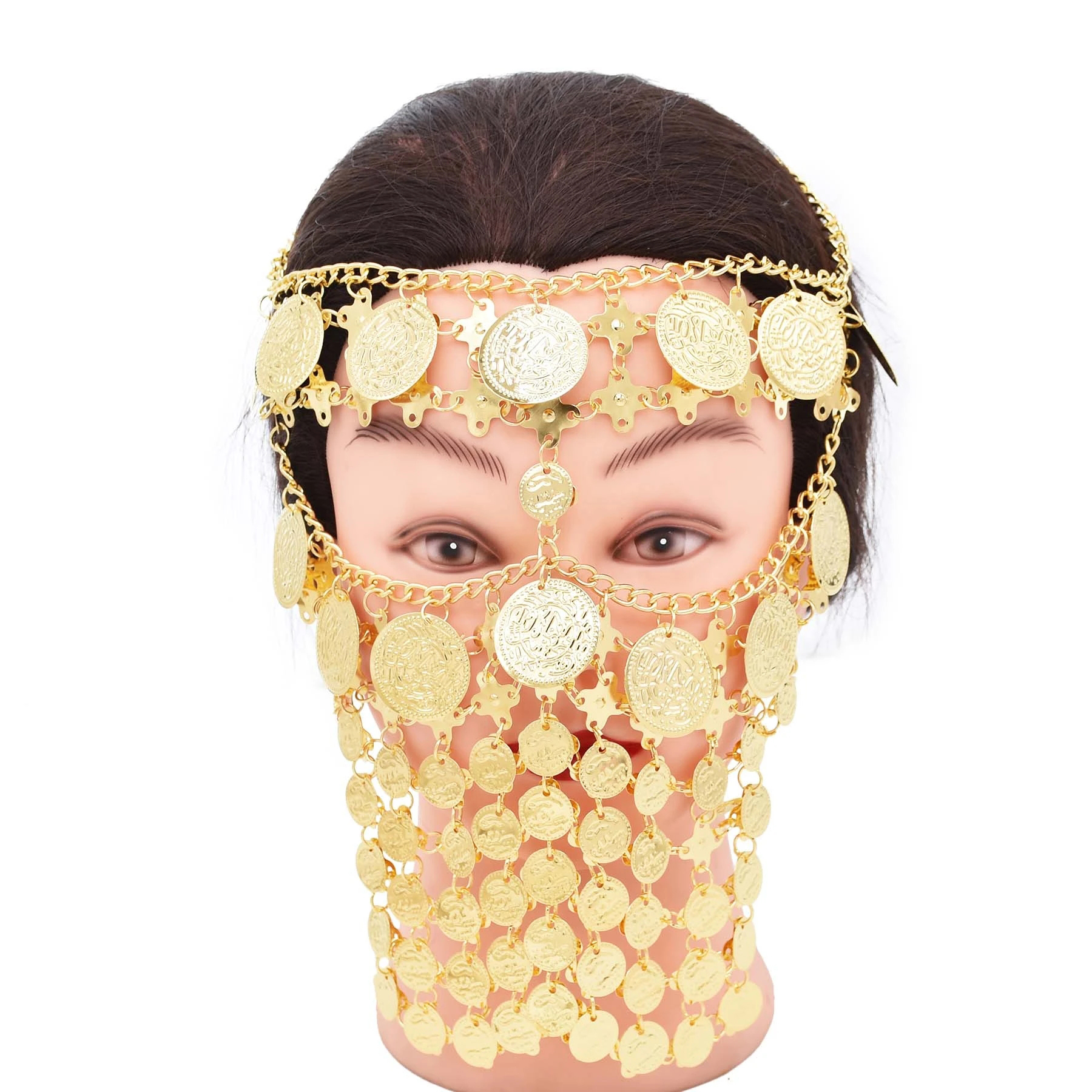 4 Golden Coin Tassel Mask Hair - Fashion Ethnic Indian Clothing ulasan dan harga
