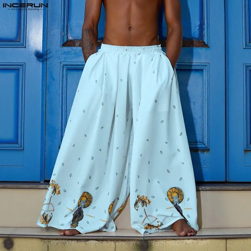 INCERUN Men Wide Leg Pants Pri - Ethnic Fashion For Men ulasan dan harga