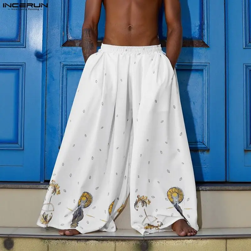 INCERUN Men Wide Leg Pants Pri - Ethnic Fashion For Men ulasan dan harga