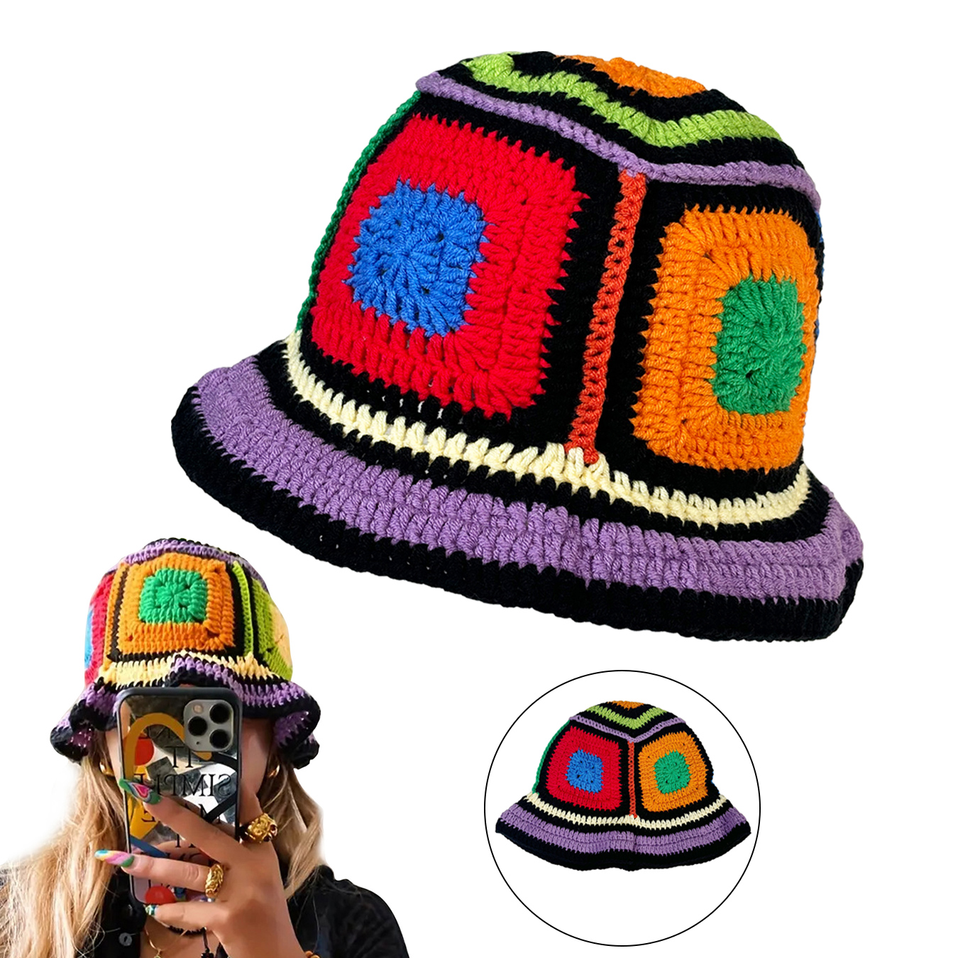 Purple-Edged Zuma Hat, Hand-Kn - Go Ethnic Fashion ulasan dan harga