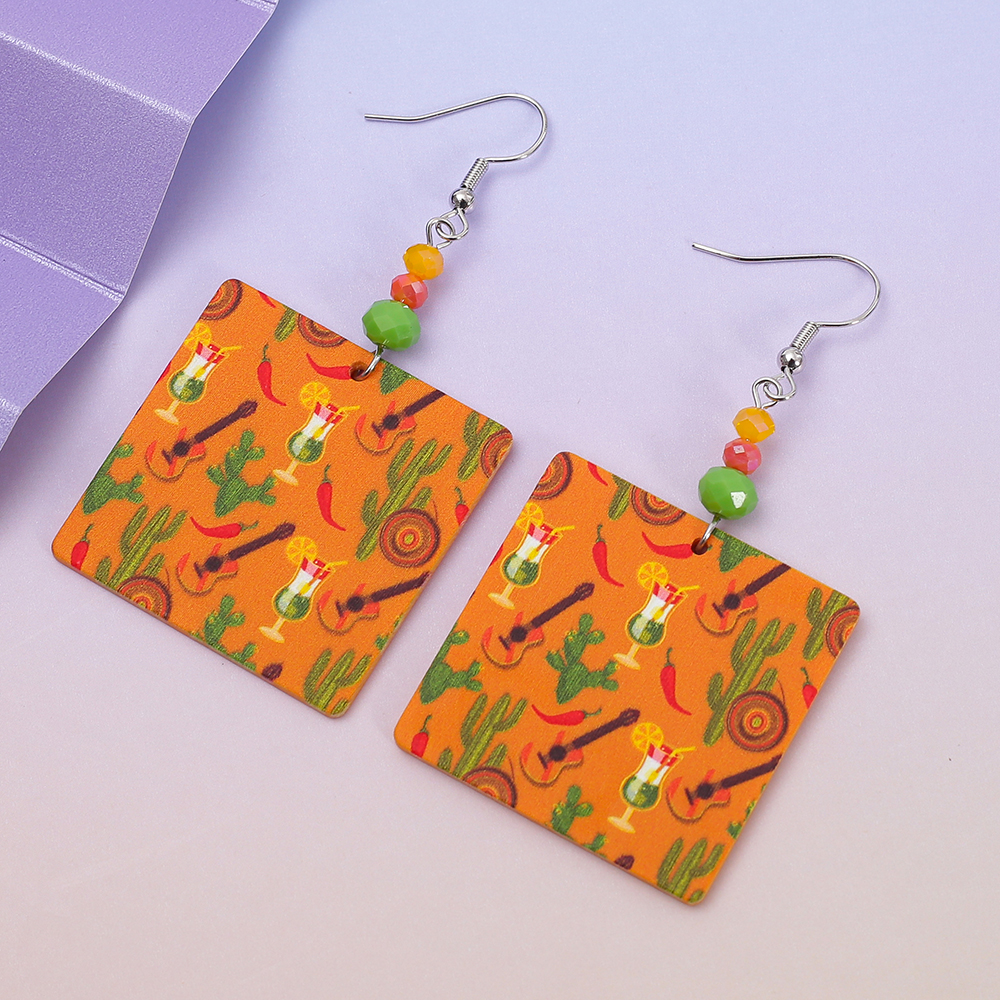 Geometric Square Acrylic Earri - Ethnic Fashion Trends 2026 ulasan dan harga