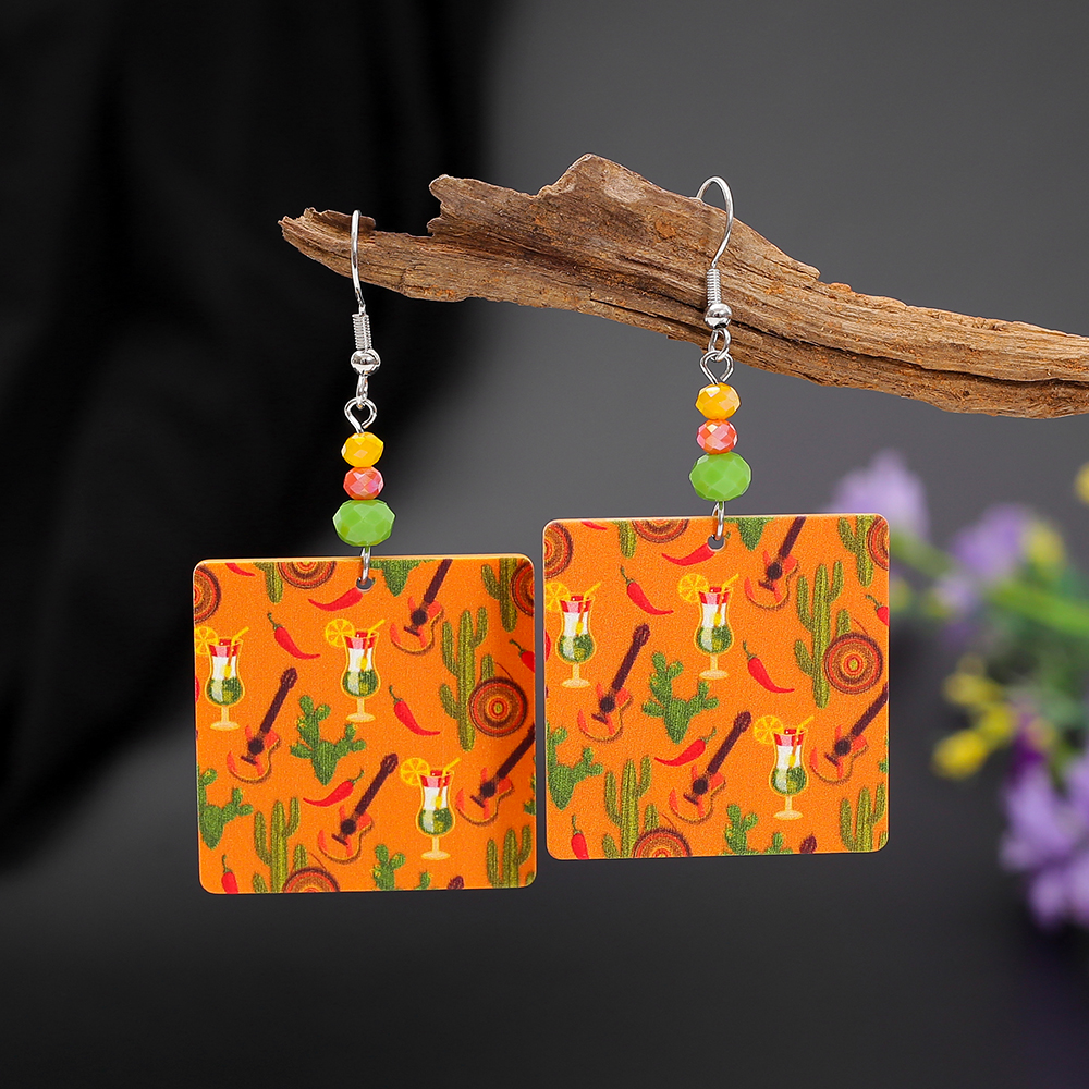 Geometric Square Acrylic Earri - Ethnic Fashion Trends 2026 ulasan dan harga