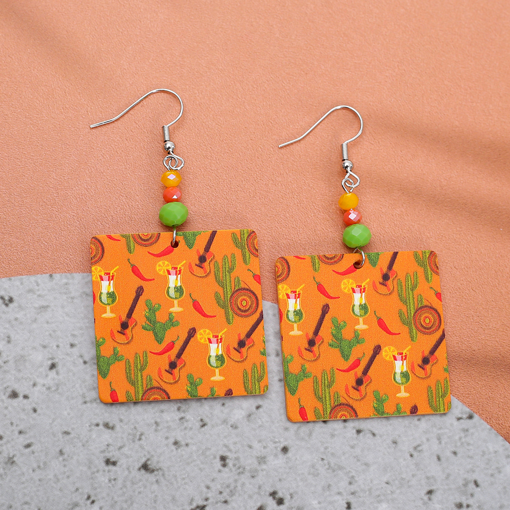 Geometric Square Acrylic Earri - Ethnic Fashion Trends 2026 ulasan dan harga