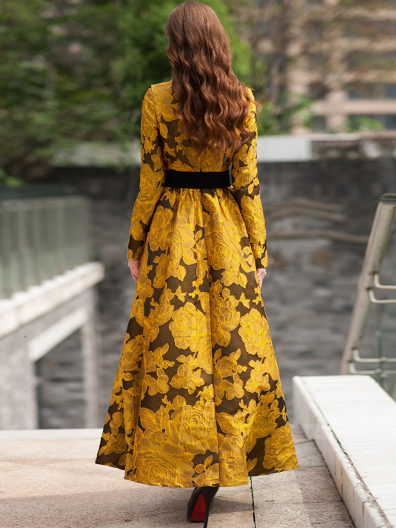 Elegant Women Floral Long Maxi - Ethnic Style Dresses ulasan dan harga