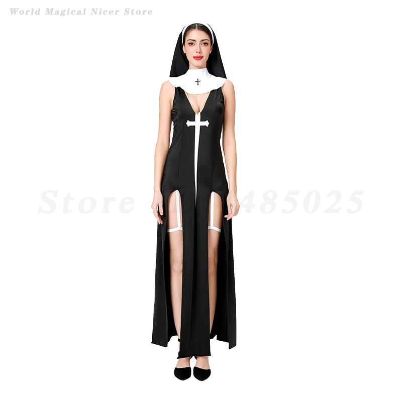 Women's Sexy Nun Cosplay Costu - Ethnic Outfit ulasan dan harga